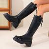 Fashion Thick Bottom Vintage Brown Knee High Boots Women 2025 Winter Chunky Platform High Heel Riding Boots Classic Black Long Booties