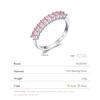Romantic Pink Cubic Zirconia Ring Real 925 Sterling Silver Luxury Dazzling Finger Rings For Women Wedding Jewelry Anel