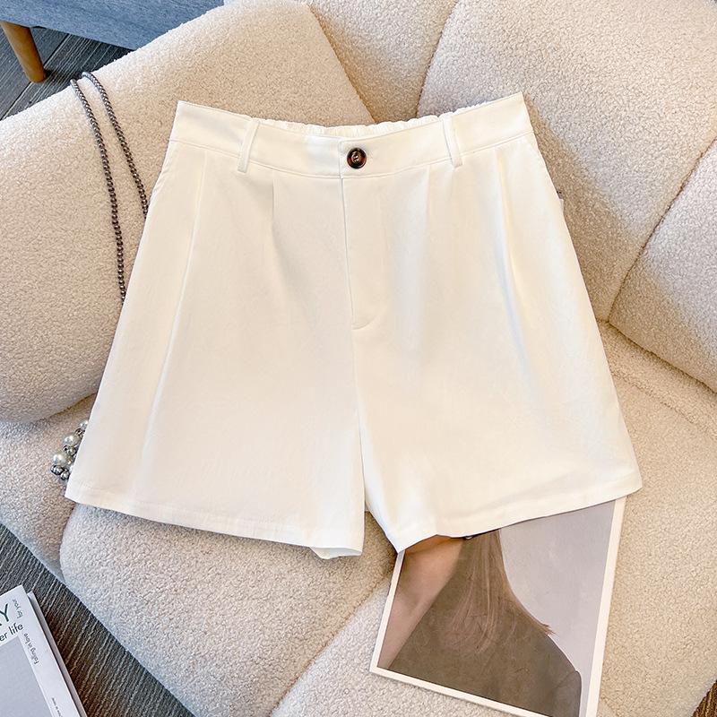 Plus-size Women s Suit Shorts - New Summer High-waisted Fashionable Slimming Summer Casual Lightweight Style 2xl белый