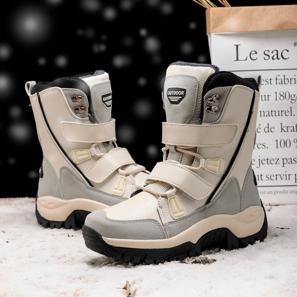 Xinjiang cotton shoes casual sports Velcro medium and long snow boots warm thickened velvet shoes