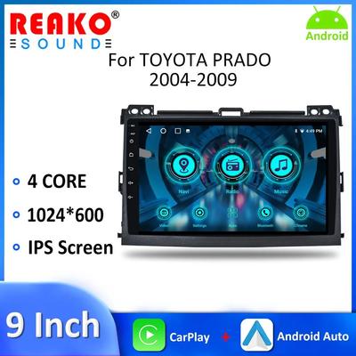 2 Din 9 Inch Android Car Radio Autoradio For Toyota Prado 2004-2009 HD 1080P WIFI GPS Bluetooth FM Mirror Link Rear View