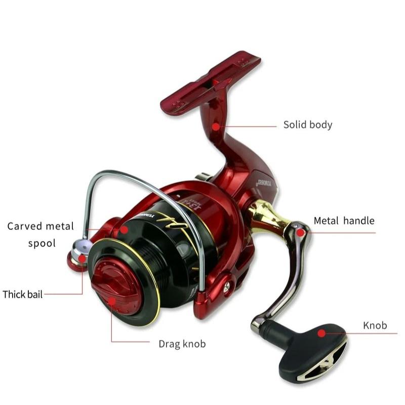 Noua bobină de cupă adâncă, seria 2000-10000, mâna stângă/dreapta, 22 kg, tragere maximă, mulinetă de pescuit rotativă, fără joc, braț culbutor din metal Corp metalic rezistent