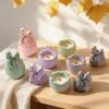 2026 Latest Models Easter Egg Candle Jar Concrete Silicone Mold Candle Holder Mold Bowknot Egg Plaster Storage Candlestick