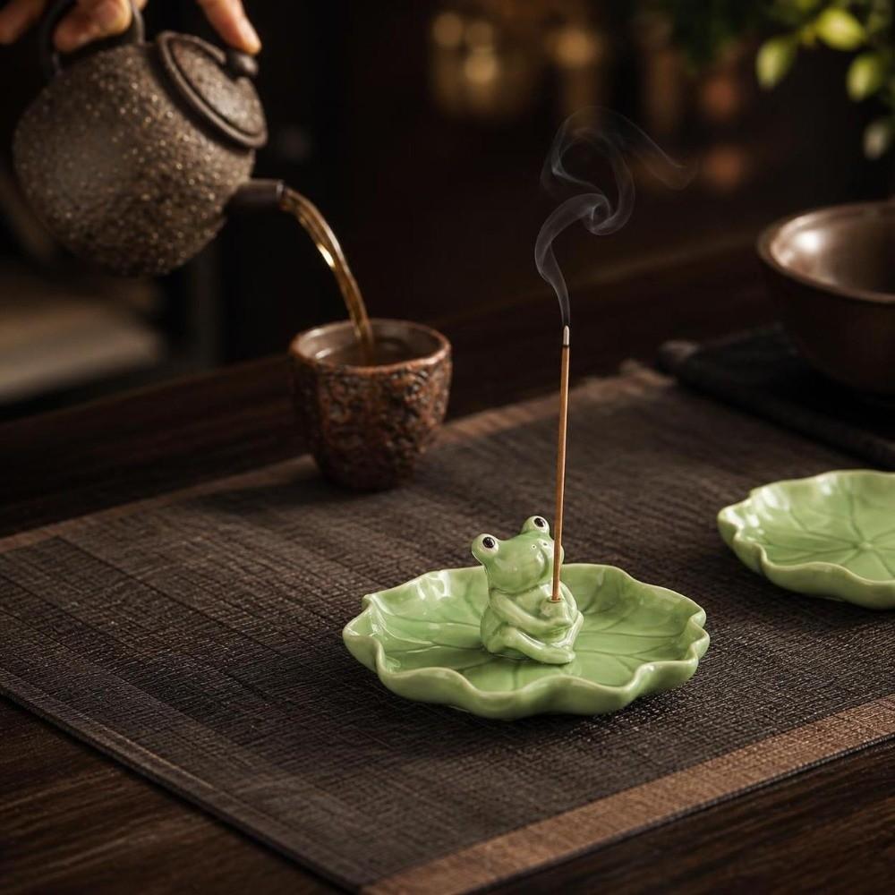 Ceramic Incense Stick Burner Frog Tabletop Incense Base Incense Burner  Yoga Meditation