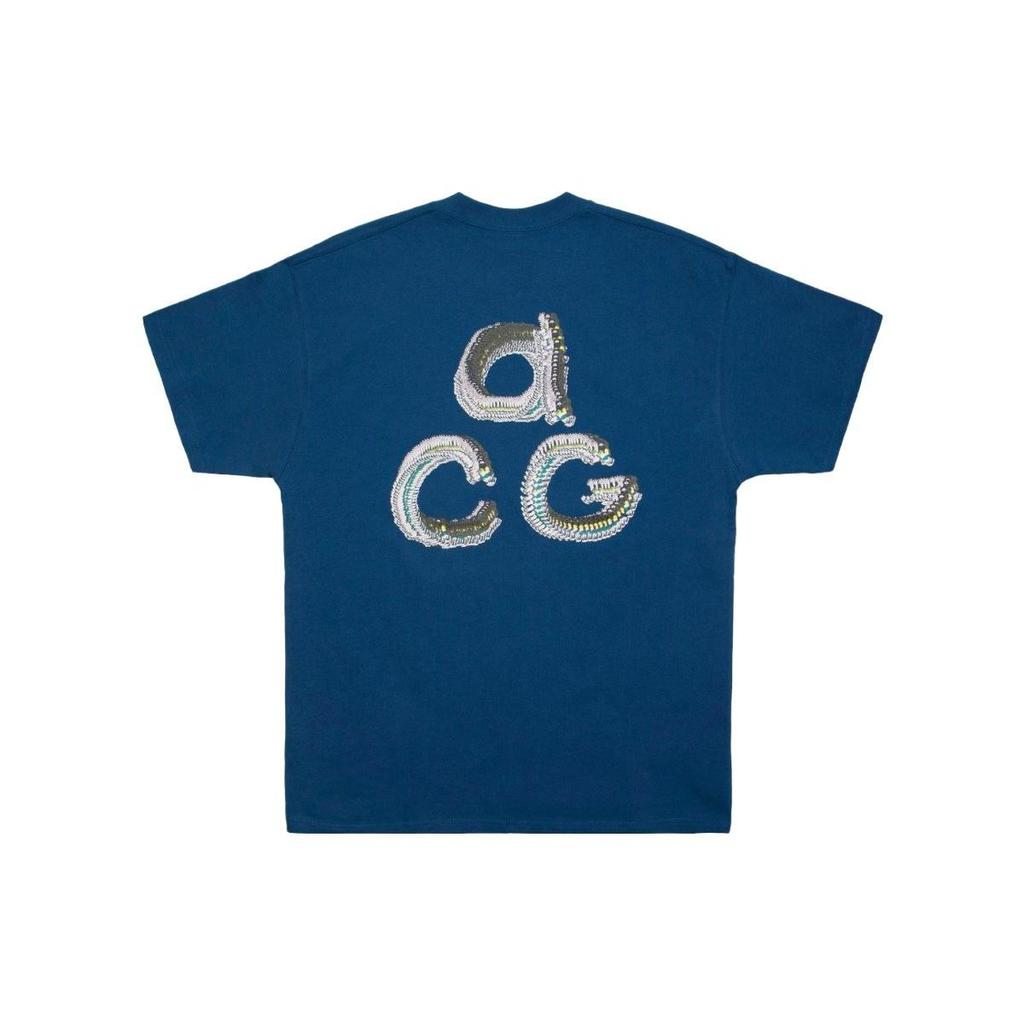 Nike T Shirts Men's Blue Crew Neck Moderate Straight Fit CT4175-432