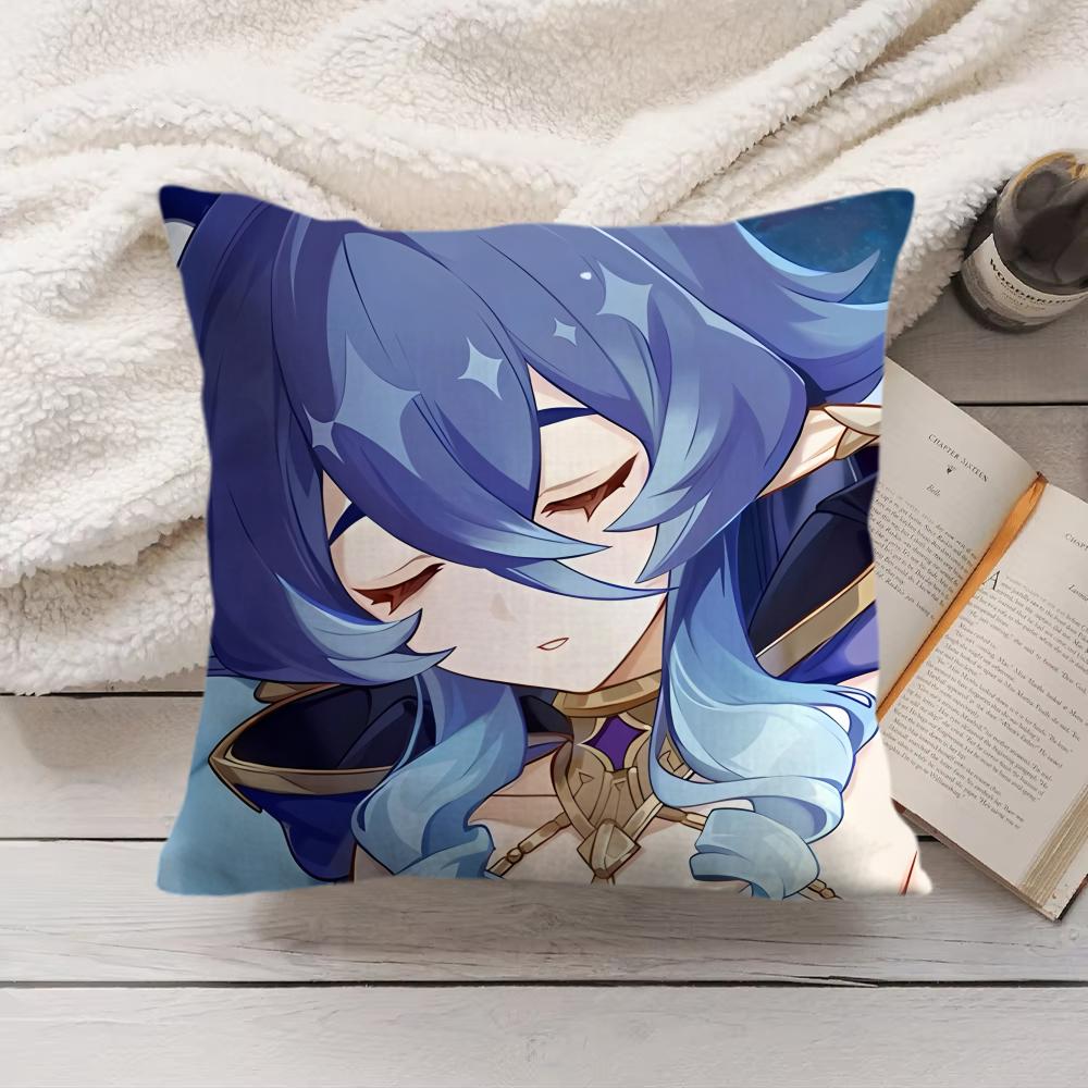 Layla Genshin Impact Cute Cushion Cover Silky Short Plush Invisible Zipper Dustproof Sofa Pillow Case For Home Decor