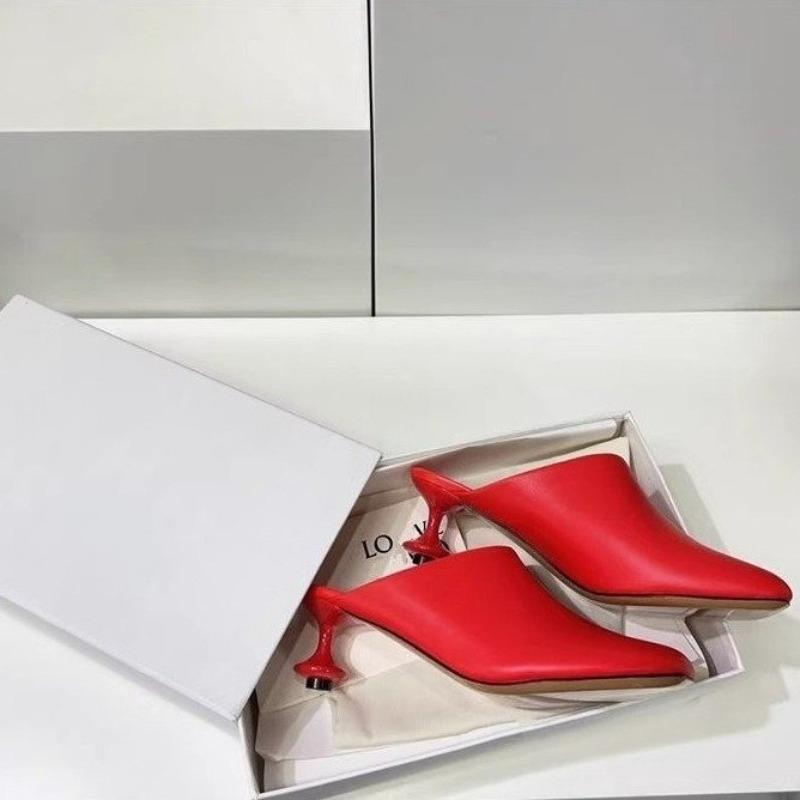 Custom Irregular Low Heels Shoes Women Round Toe Slippers Slip On Dress Sandals Office Ladies Causal Mules