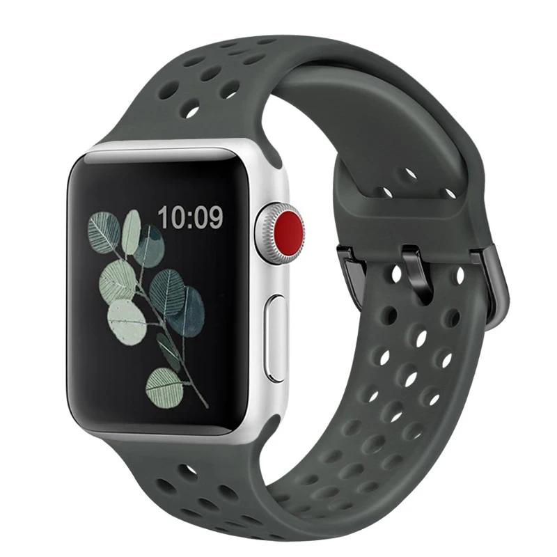 Cinturino in Silicone per Apple Watch Band 45mm 44mm 41mm 42mm 46mm Ultra 2 49mm Sportivo Traspirante Cinturino iWatch 10 9 8 7 6 5 4 SE Correa