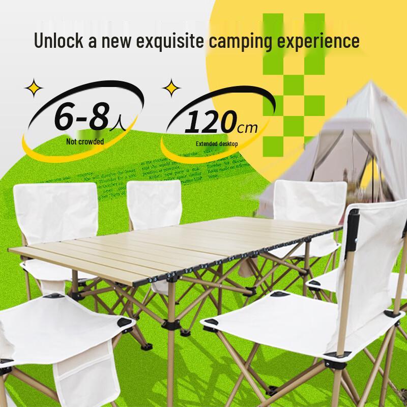 ZISIZ Portable Camping Picnic Table and Chairs Set