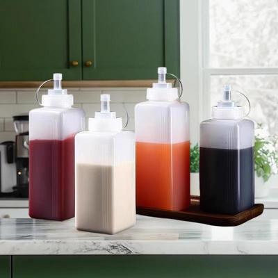 1PC600 800 1000ML Squeeze Sauce Bottles Condiment Dispenser Large Mouth Dustproof Kitchen Seasoning Salad Sauce Olive Oil Bottle