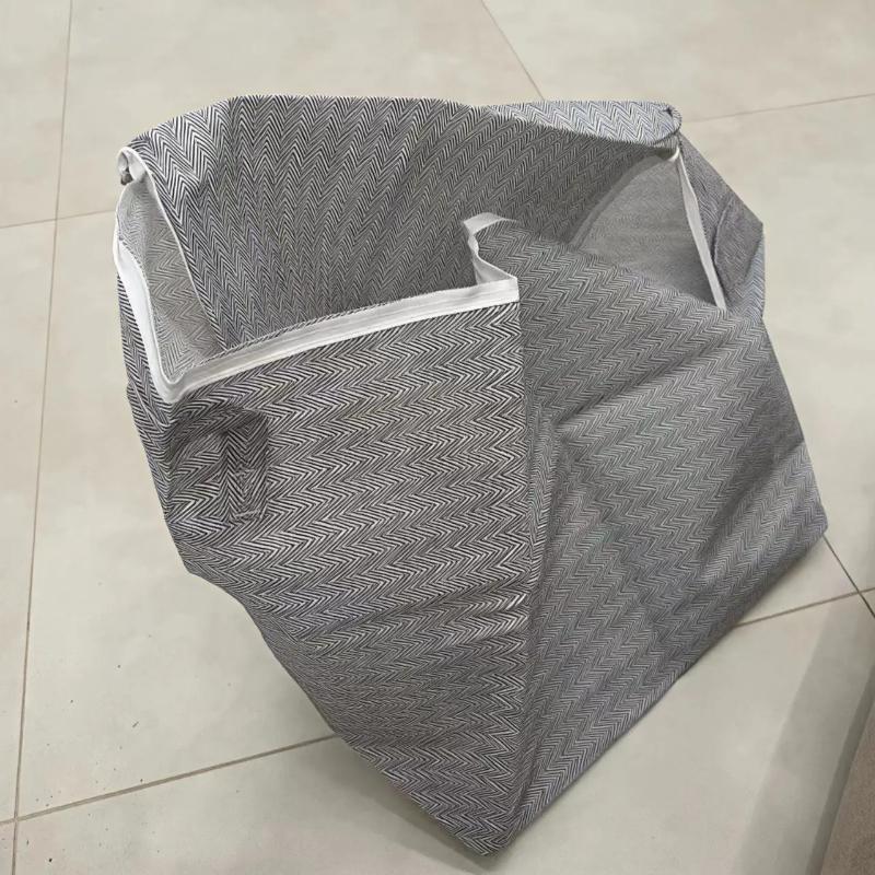 Large Capacity Clothes Storage Bag with Zipper Foldable Laundry Hamper for Blankets Bedding Dorm Travel Closet Organization