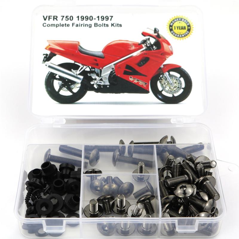 Adequado Para Honda VFR 750 1990-1997 Motocicleta Kit Completo de Parafusos para Carenagem Completa Parafusos de Aço para Carroceria Clipes de Carenagem Porcas