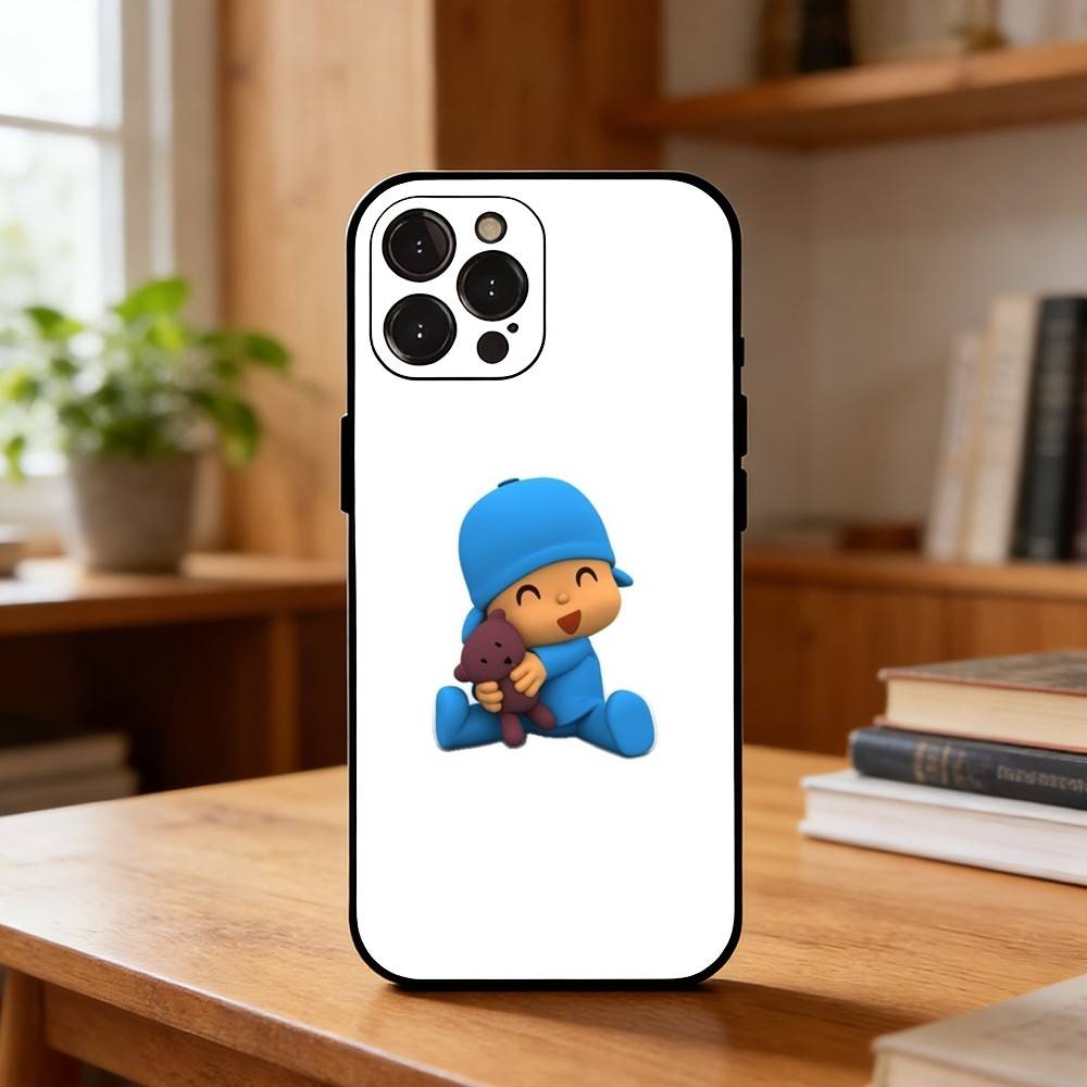 SÜßE P-Pocoy-o Handyhülle Für iPhone17 16 15 14 13 12 11 Pro Max Plus,5G Weiche Schwarze Hülle
