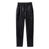 Faux Leather Plush Thickened High Waist Elastic Korean Size Pu Pants Women's  Fashion  Pants Women Clothing