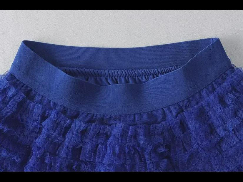 Spring & Autumn 2023 White Fairy Pleated Gauze Skirt for Women