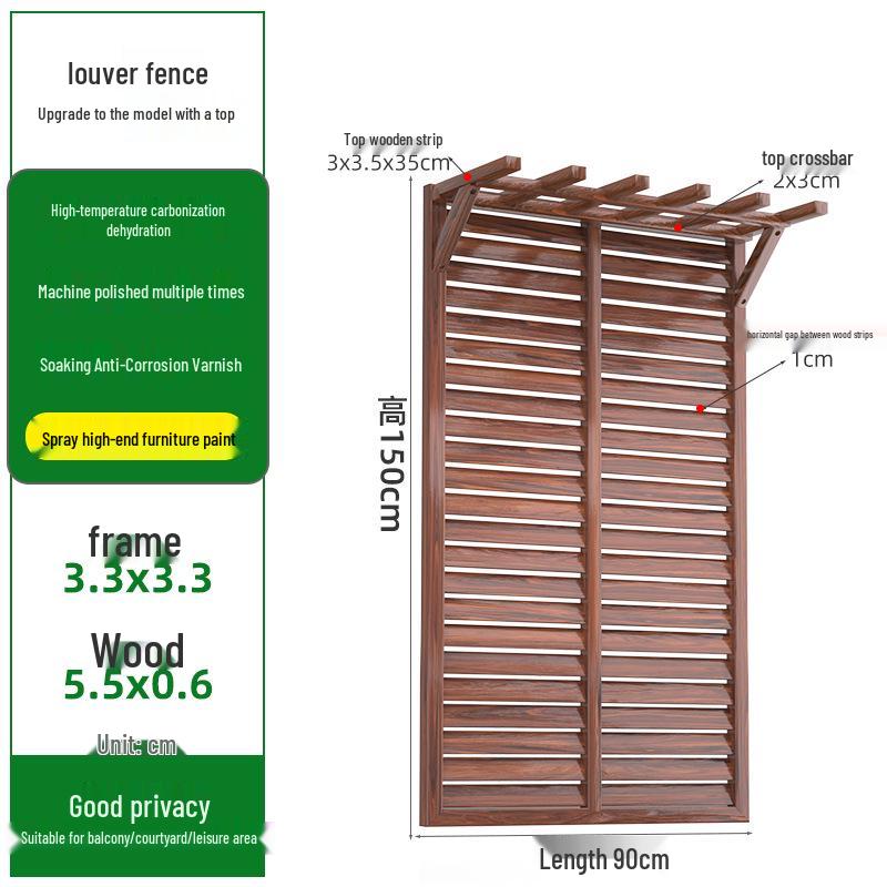 Outdoor Privacy Screen: Louvered Wood Fence for Gardens and Courtyards