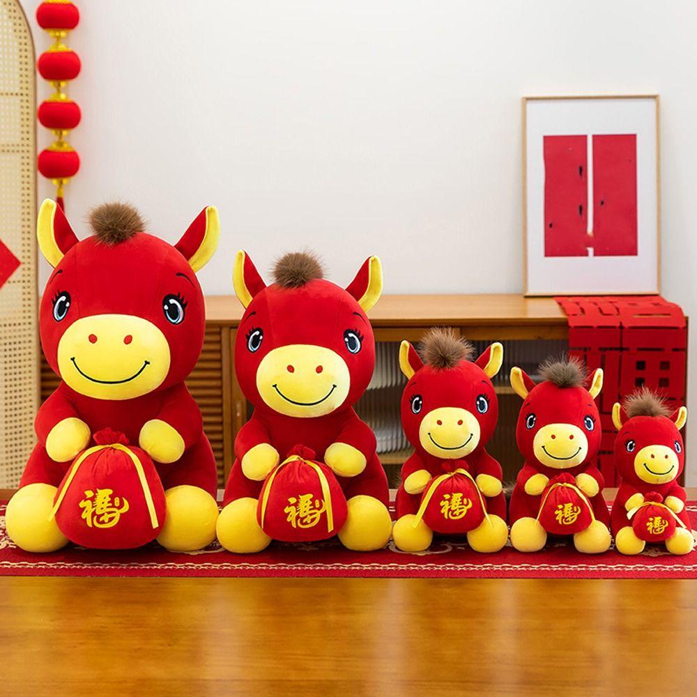 Süße 2026 Tierkreis-Pony-Figur Maskottchen-Puppen Pferd Stofftier Stofftier-Spielzeug Schulwohnheim