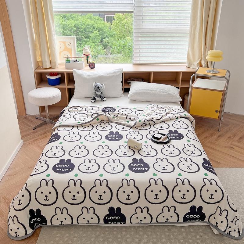 Cartoon Dinosaurs Penguins Summer Quilt Funny Animals Pattern Air-conditioning Cool Comforter Breathable Soft Thin Blanket