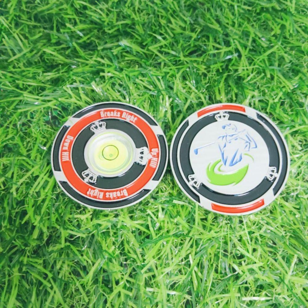 Two-sided Golf Green Reader Kirsite Golf Ball Marker Golf Accessories Golf Hat Clip Marker  Girl
