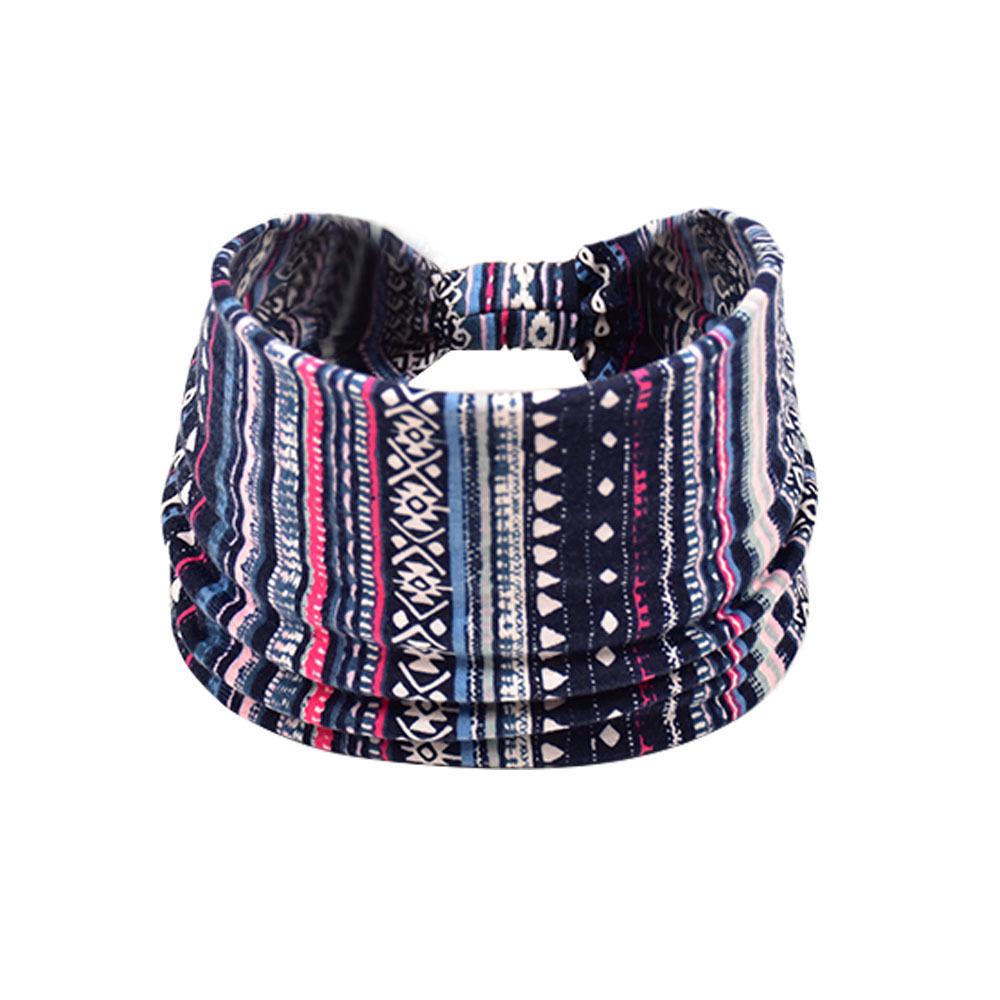 Women's Paisley Sport Yoga Headband - Sweat-Absorbing, Elastic Cotton, Bohemian Style