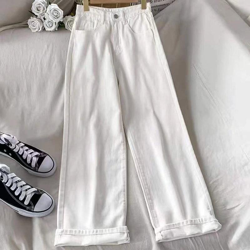 Women's High Waist Straight Leg Wide Jeans - 2026 Korean Retro Hyuna Style Trend