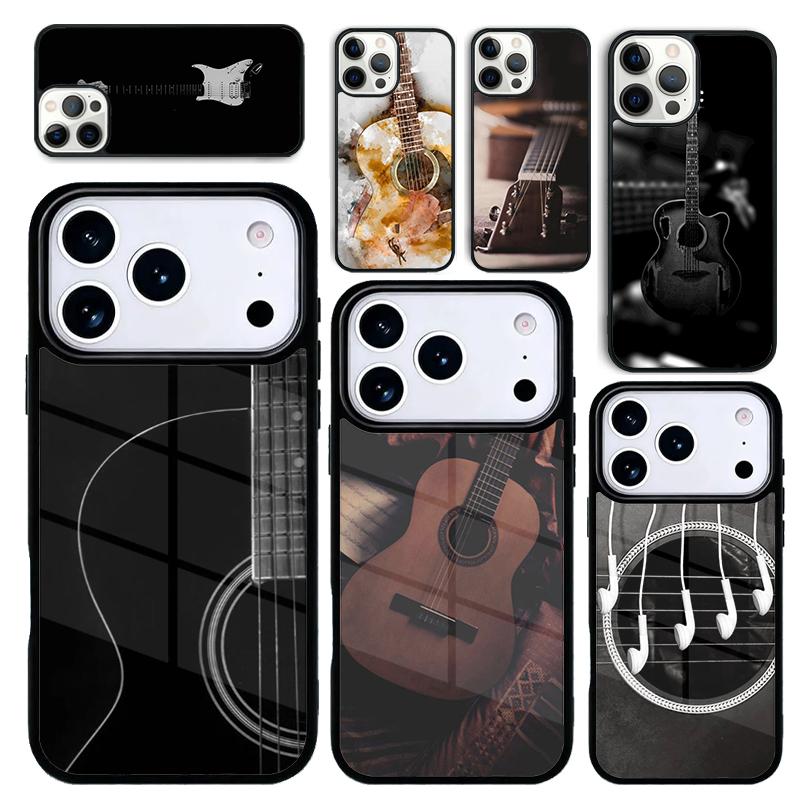 Hülle Case für iPhone 17 Air 16 Pro Max 15 Plus 11 13 Mini 14 12 Rückseite Handyhülle Musik Gitarre