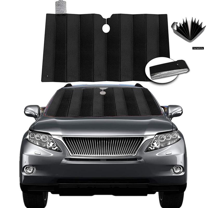 

Front Windshield Shade Lightweight Aluminum Foil Accordion Folding Auto Sunshade Blocks UV Rays Sun Visor Car Interior Protector 130*70CM синій