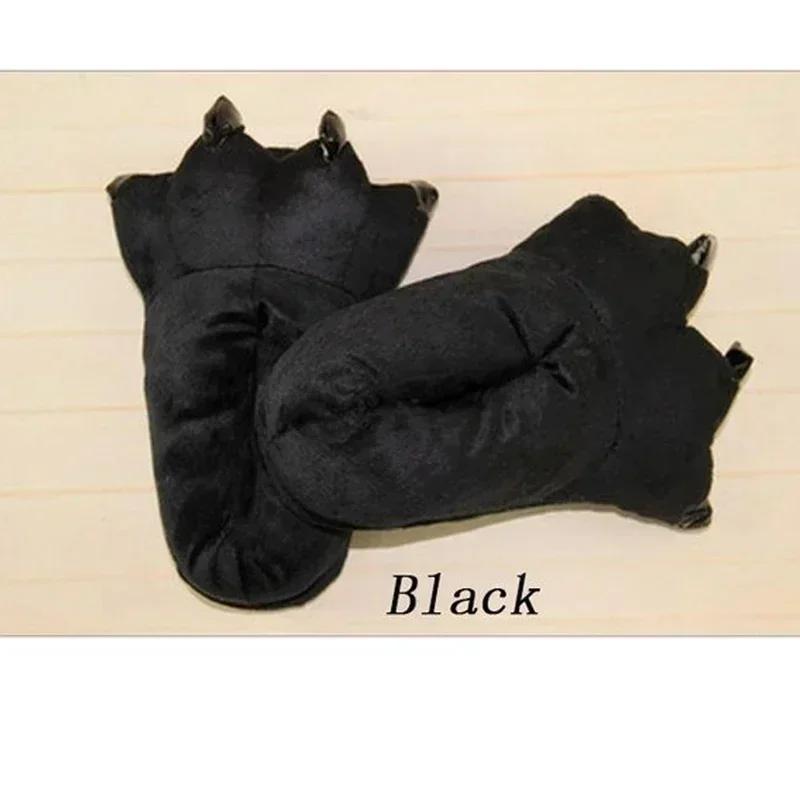 Fashion Winter Soft Warm Monster Dinosaur Paw Funny Slippers for Men Women Kids Parent-child Home House Slipper Shoes Room Cotton Shoes