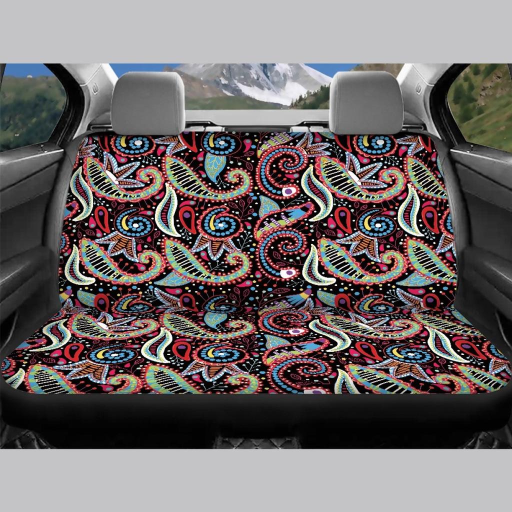 Waterproof Auto Seat Protectors Full Set Abstract Digital Print Airbag Compatible Front Rear Seat Covers Non-Slip Durable for All Cars