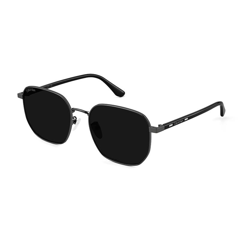 Calvin Klein Personality Mirror Leg Letter Logo Driving Travel Sun Protection UV Protection Sunglasses Metal Irregular Shape Sunglasses CK25122SLBK