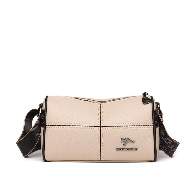 Soft Leather Large Capacity Fashion Wide Shoulder Strap Single Shoulder Messenger Bag Women's 2025 Spring New Versatile Women