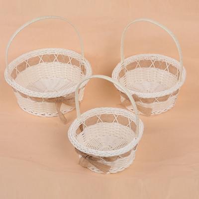Paniers de Rangement Tissés en Imitation Rotin Avec Poignée Panier à Fleurs en Osier Pour Plante Maison Mariage