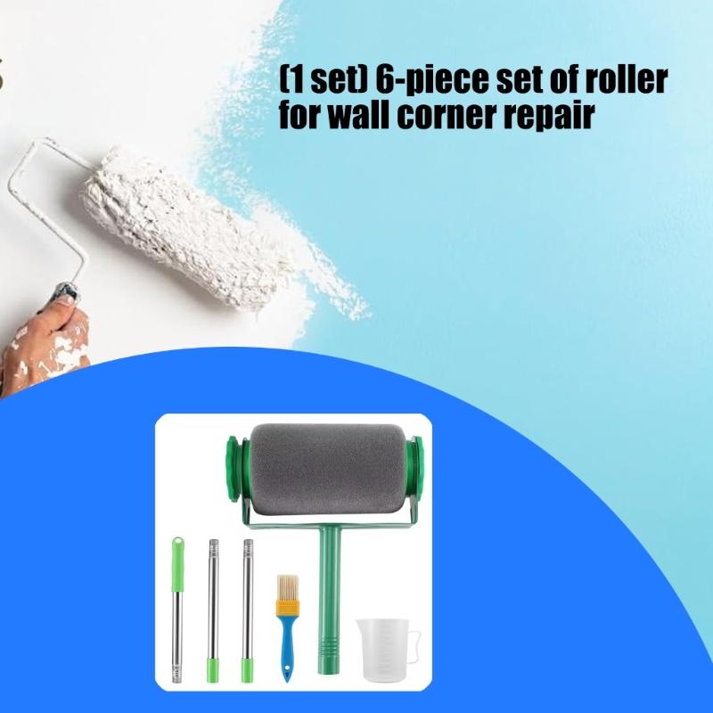 Multi Function Paint Roller System With Expandable Rod And Synthetic Brush For Home DIY Tasks