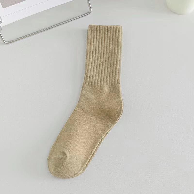 1 paire de chaussettes noires et blanches pour femmes, chaussettes Tube central, tendance coréenne et japonaise, automne et hiver