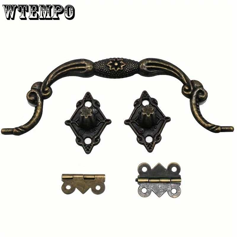 1set Jewelry Box Antique Lock Latch Hinge Handle Box Corner Guard Set for DIY Jewelry Boxes Antique Brass Excludes Jewelry Boxes