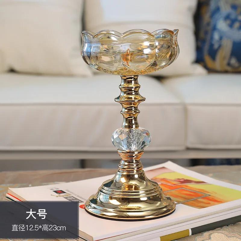 Candlestick Crystal Glass Candle Holder Dining Table Candlelight Dinner Home Modern Wedding Gift Home Decoration Storage Tray