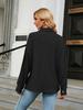 Europäische und amerikanische Damen Freizeitjacke mit Taschen und Knöpfen in Uni-Farbe für Herbst und Winter