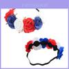 Red White Blue Flower Crown Headband For Queens Jubilee Festivities