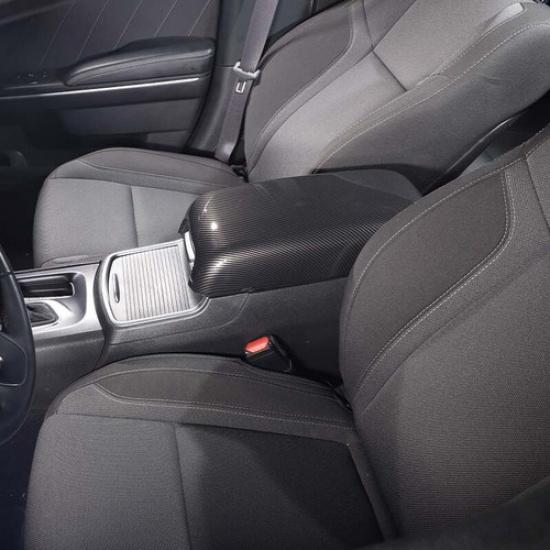 Carbon Fiber Armrest Box Panel Decor Trim Cover For Charger/Chrysler 300C 2011+