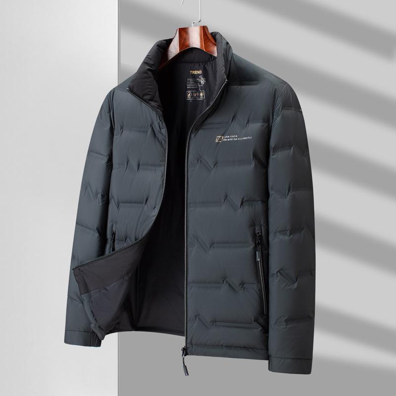 Autunno e Inverno Piuma d'Anatra Calda Collo Rialzato Zip Corta Business Casual Leggera Giacca a Piumino Tendenza