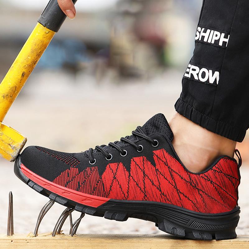 Fashion Work Safety Shoes Men Boots Fashion Work Sneakers Male Shoes Adult Work Boots Steel Toe Shoes Indestructible Men Safety Boots