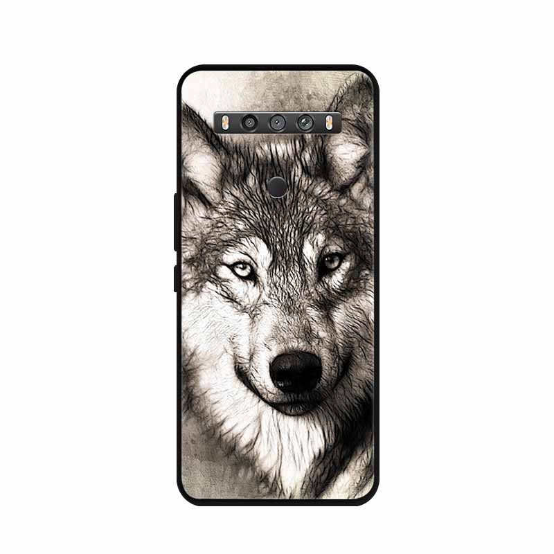 For TCL 10 5G UW Case Animals Silicone TPU Soft Cover Phone Coque For TCL 10 SE TCL10 5G UW Capa Shockproof Cartoon Wolf Funda