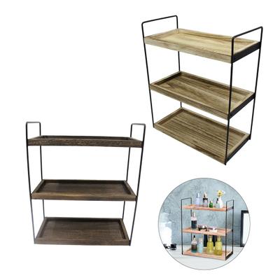 Desktop Mehrschicht-Lagerregal Badezimmer-Theken-Organizer Holzkonstruktion Hohe Stabilität