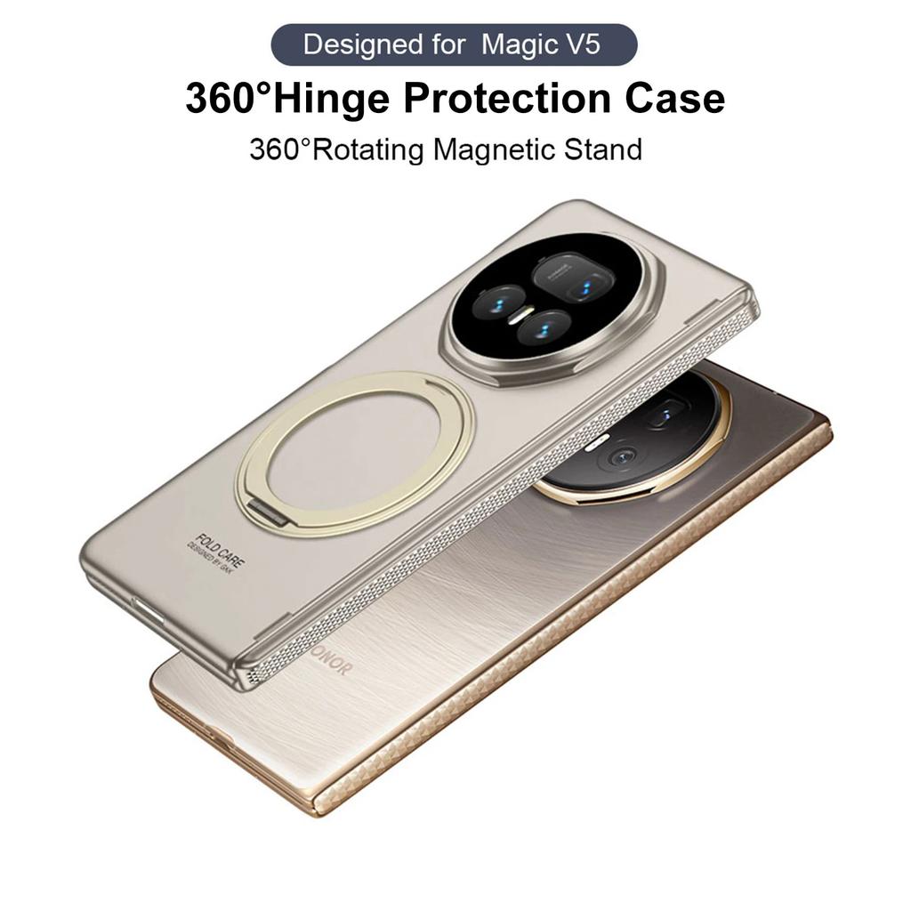 Etui do Honor Magic V5 Osłona Ochronna Modne Ochrona Zawiasu 360 Etui Magsafe Tylna Pokrywa Telefonu Komórkowego Z Hartowanym Szkłem