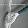 Punch-Free Wall-Mounted Soft Silicone Toilet Brush No Dead Angle Toilet Cleaning Brush Refillable Detergent Toilet Brush with Base