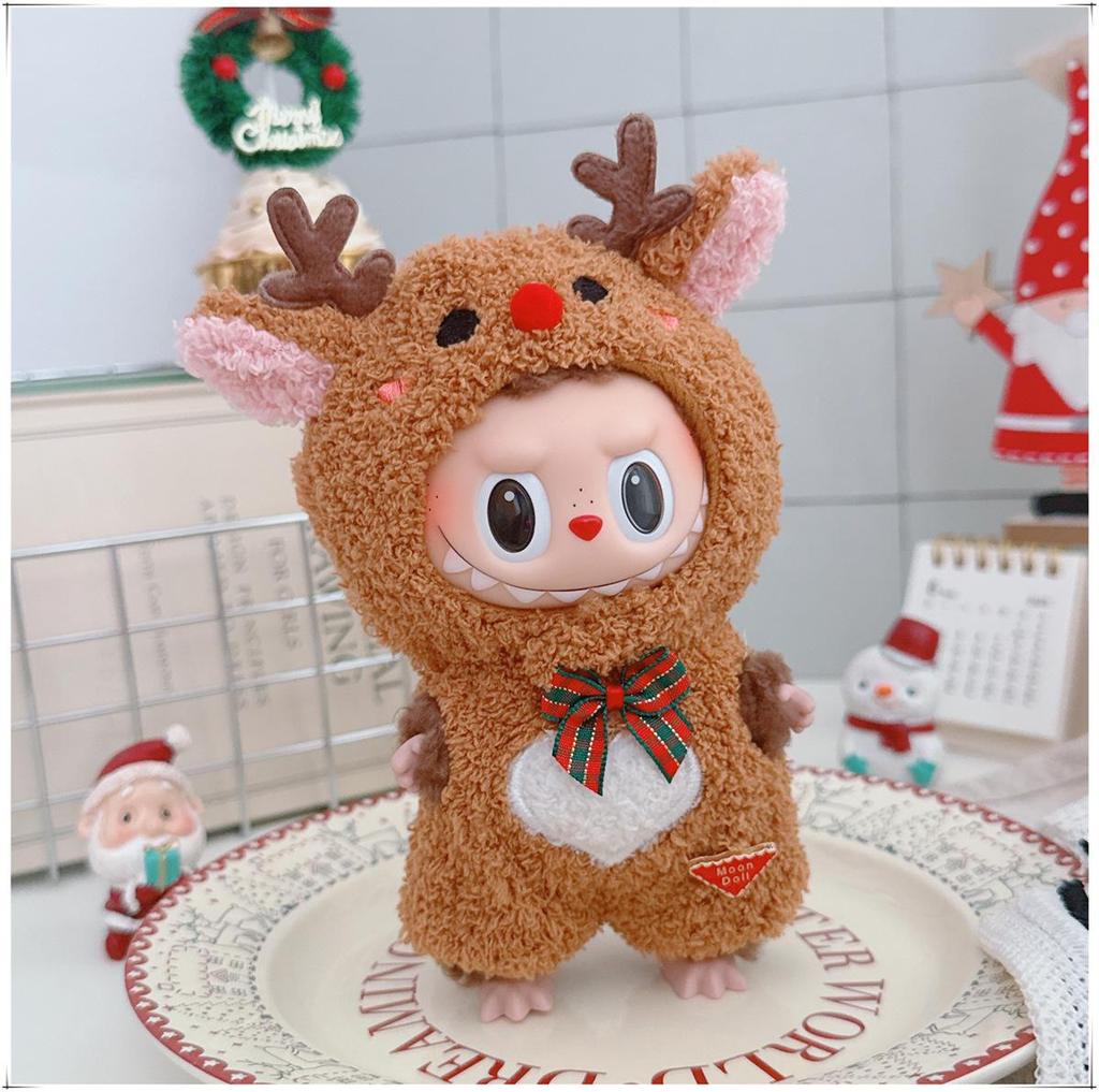 First, Second, and Third Generation Labubu Doll Clothes: 17cm Plush Onesie for 10cm Labubu Dolls, Cute Cartoon Design
