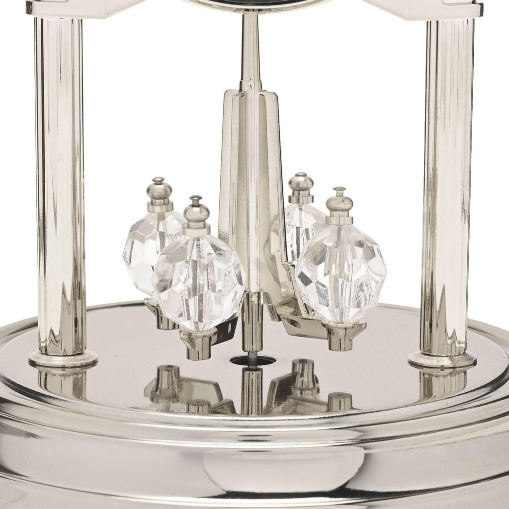 Wm.Widdop Rotating Pendulum Anniversary Clock - Silver