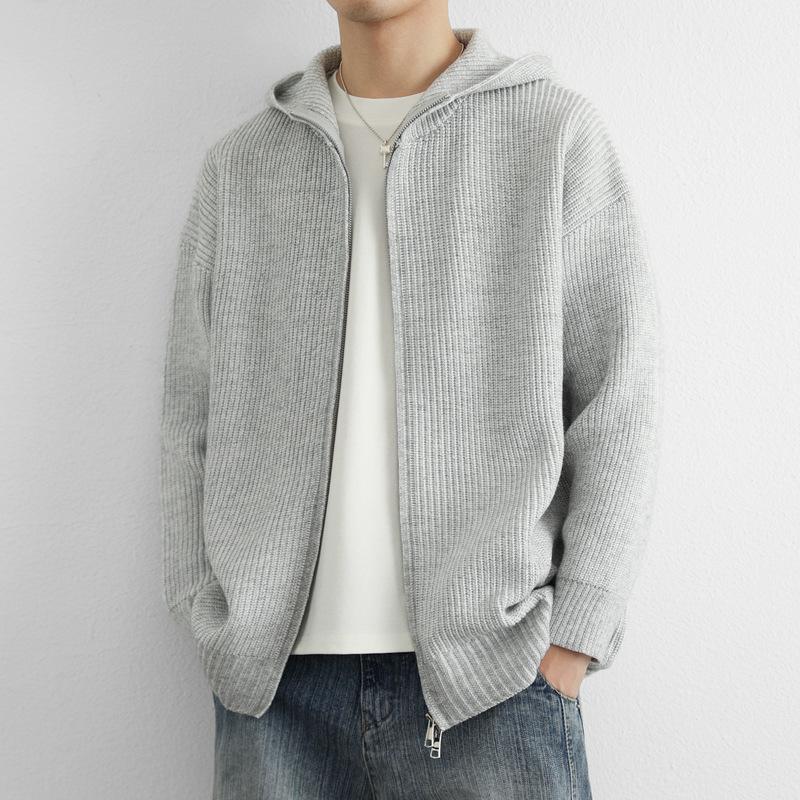 Neuer Herbst- und Winter-Kapuzen-Mode-Reißverschluss-Cardigan-Pullover für Jungen
