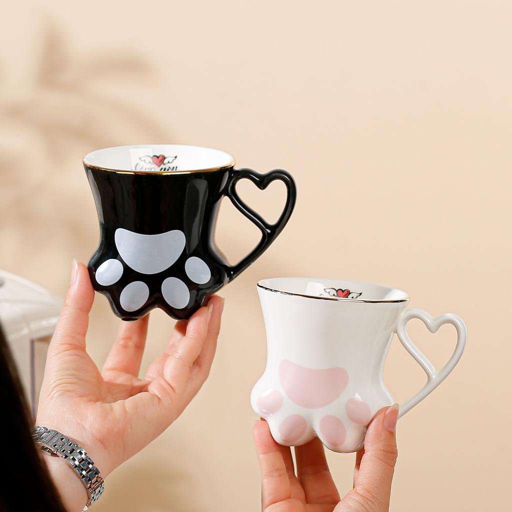 Cute High-Value Ceramic Cup Creative Cat Claw Mug Couple Water Cup Wedding Gift Souvenir Water Cup