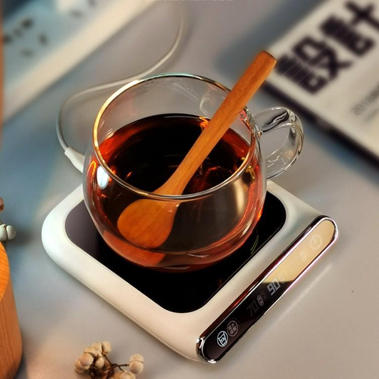 USB Smart 55°C Three-Level Heating Coaster with Auto Power-Off
